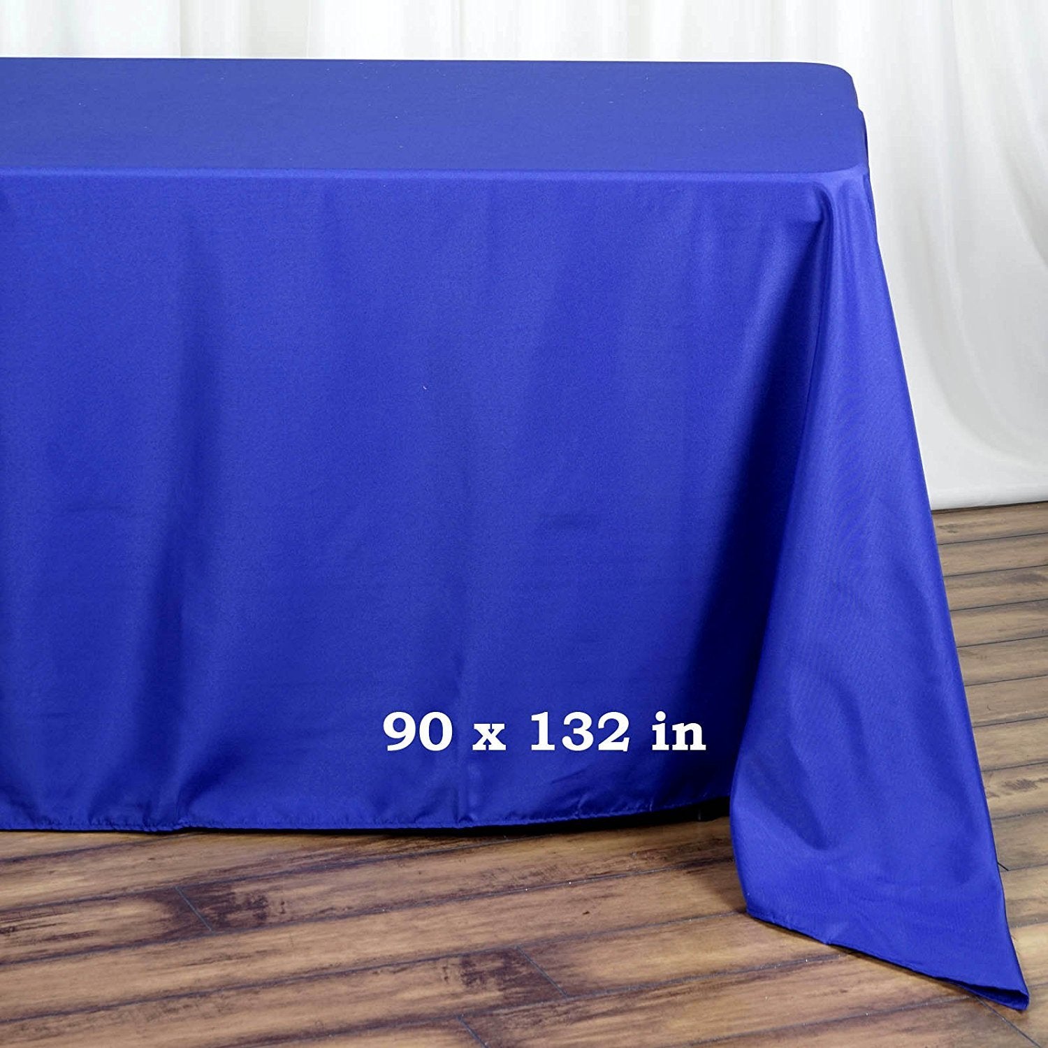 Balsacircle 90X132-Inch Royal Blue Rectangle Polyester Tablecloth Table Cover Linens For Wedding Party Events Kitchen Dining